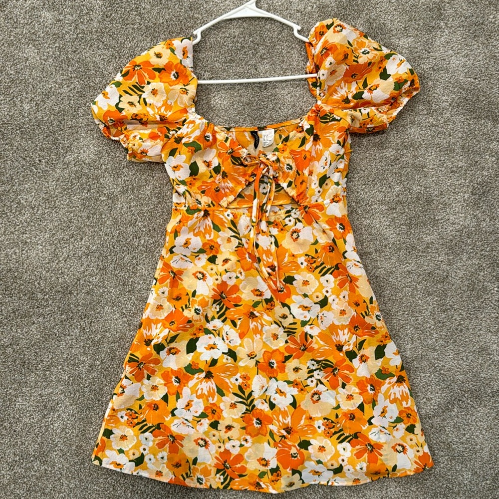 H&M floral orange dress